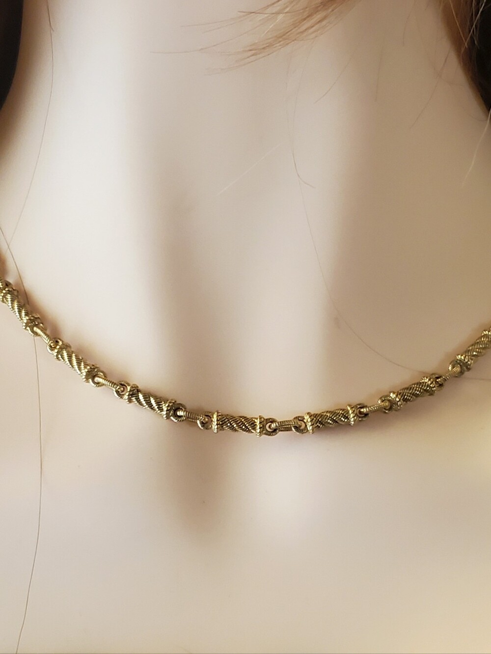Judith Ripka 14k Gold Clad Oval Link Fleur-de-Lis Charm Necklace. Diamonique - Picture 10 of 12